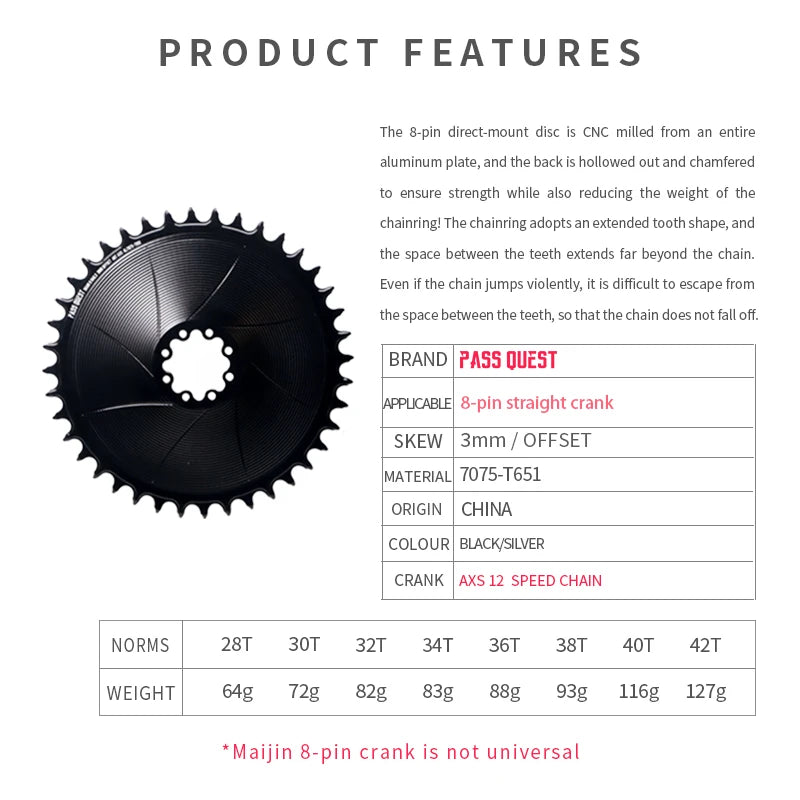 Plateau vélo route PASS QUEST SRAM